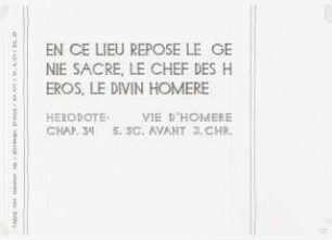 Homers Grab, Ios: Inschrift auf Französisch 1:1