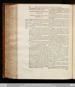 XXXVII. Sur Le Mariage Des Hebreux.