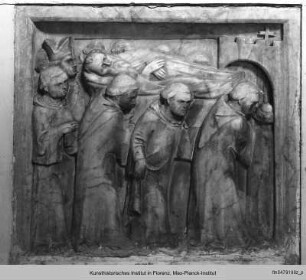 Reliefs eines Heiligengrabmals : Translation