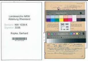 Entnazifizierung Gerhard Kopka , geb. 11.10.1900 (Postbeamter)