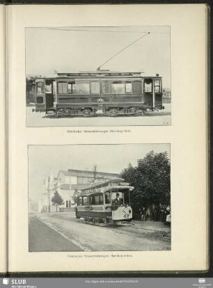 Elektrischer Strassenbahnwagen Nürnberg-Fürth ; Elektrischer Strassenbahnwagen Hamburg-Altona