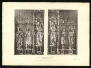 Hochaltar der Klosterkirche zu Blaubeuren: Figuren im Mittelschrein. Ansicht.