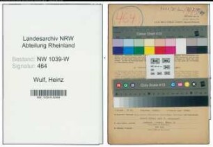 Entnazifizierung Heinz Wulf , geb. 04.12.1919 (Technischer Zeichner)
