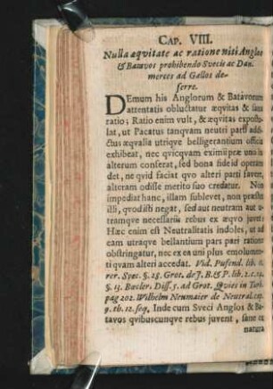 Cap. VIII. Nulla aequitate ac ratione niti Anglos & Batavos prohibendo Svecis ac Dan. merces ad Gallos deferre.