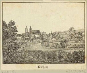 Schloss Rochlitz und die Petrikirche in Mittelsachsen von Südwesten über die Zwickauer Mulde