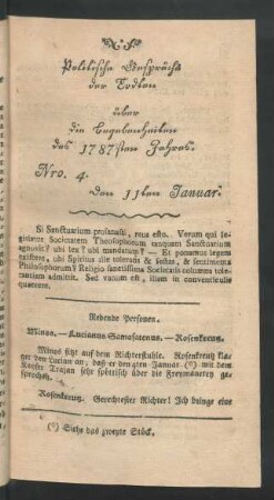 Nro. 4. den 11ten Januar