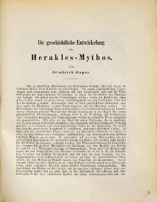 Die geschichtliche Entwickelung des Herakles-Mythos