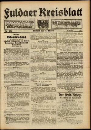 Ausgabe vom Mittwoch, den 10. Oktober 1917.