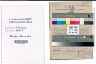 Entnazifizierung Alexander Kreilos , geb. 13.04.1920 (Bahninspektor)