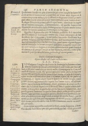 Cap. VIII. Del P. Gaspare Coeglio. Opere illustri del Padre nello Scimo