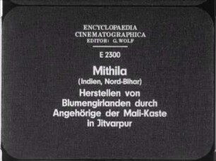 Mithila (Indien, Nord-Bihar) - Herstellen von Blumengirlanden durch Angehörige der Mali-Kaste in Jitvarpur