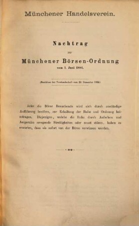 Münchener Börsen-Ordnung. 1876
