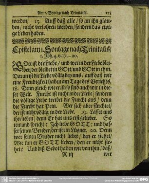 Epistel am 1. Sontage nach Trinitatis