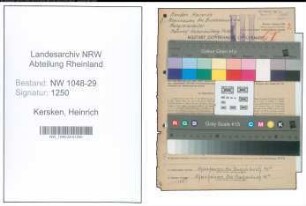 Entnazifizierung Heinrich Kersken , geb. 10.10.1908 (Arbeiter)