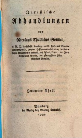 Juristische Abhandlungen. 2, Erörterungen über den gemeinen Prozeß