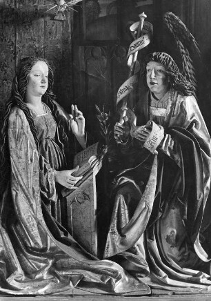 Schrein mit Verkündigung : Schrein mit Verkündigung (um 1490/1500). Meersburg, Unterstadtkapelle Sankt Johannes der Täufer