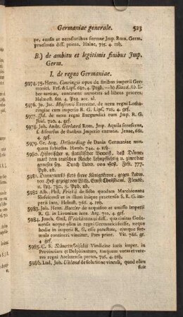 B. de ambitu et legitimis finibus Imp. Germ.