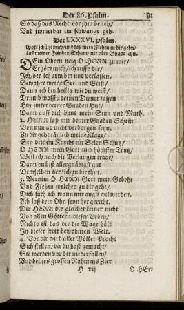 Der LXXXVI. Psalm. - Der CV. Psalm.