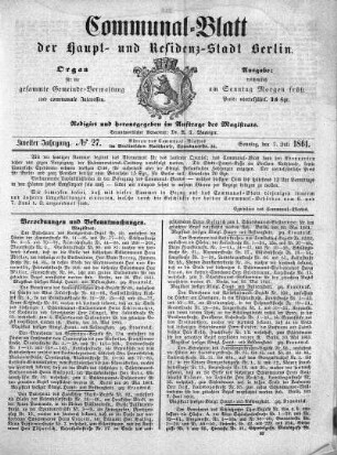 1861,27: No. 27, 7. Juli 1861