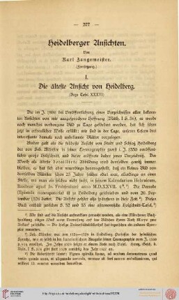 Heidelberg Ansichten, [1]: die älteste Ansicht von Heidelberg
