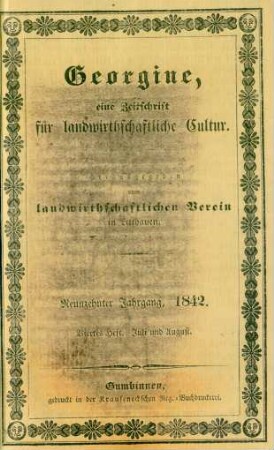 Neunzehnter Jahrgang, 1842. Viertes Heft. Juli und August.