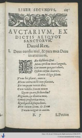 Auctarium, Ex Dictis Aliquot Sanctorum