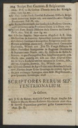 Scriptores Rerum Septentrionalium. In Octavo