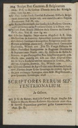 Scriptores Rerum Septentrionalium. In Octavo