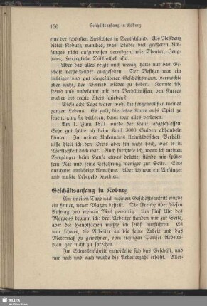 Geschäftsanfang in Koburg
