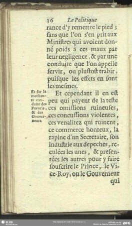 Et sur la mechante conduite des Favoris, & des Gouverneurs