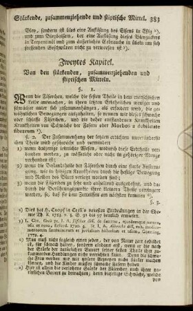 Zweytes Kapitel. Von den stärkenden, zusammenziehenden und stiptischen Mitteln.