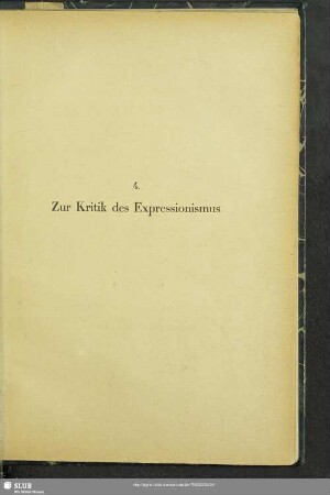 4. Zur Kritik des Expressionismus