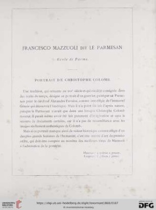Francesco Mazzuoli dit Le Parmesan