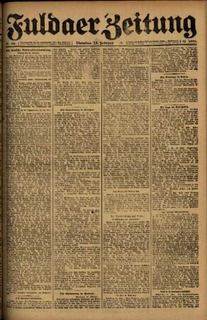 Erste Ausgabe vom Dienstag, den 25. Februar 1919.