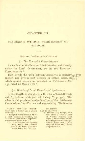 Chapter III. The revenue officials - their business and procedure