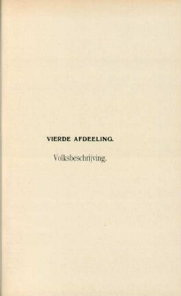 Vierde afdeeling. Volksbeschrijving