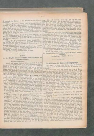Aufruf an die Mitglieder des Katholischen Lehrerverbandes des Deutschen Reiches
