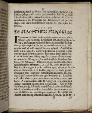 Caput VII. De Sumptibus Funerum.