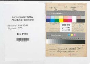 Entnazifizierung Peter Rix , geb. 06.09.1889 (Plasterer)