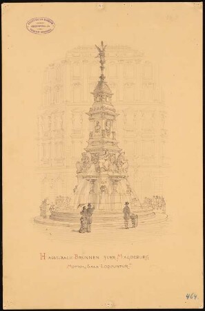 Hasselbach-Brunnen, Magdeburg: Perspektivische Ansicht