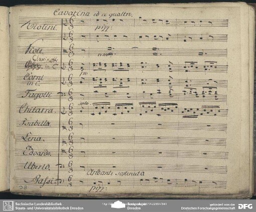 Cavatina ed a quattro: "Una fida Pastorella"