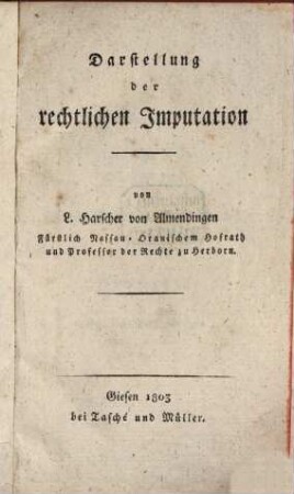 Darstellung der rechtlichen Imputation