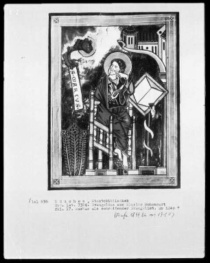 Evangeliar aus Kloster Hohenwart — Markus als schreibender Evangelist, Folio 17recto