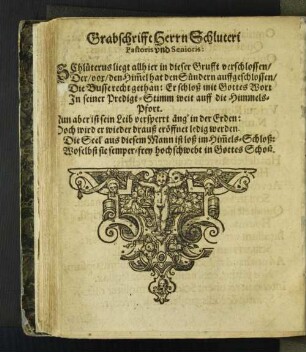 Grabschrifft Herrn Schluteri