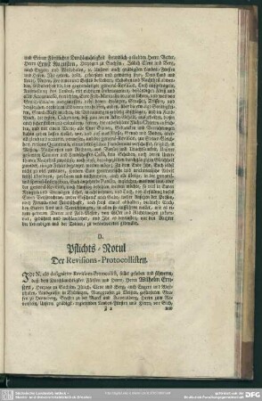 D. Pflichts-Notul Der Revisions-Protocollisten