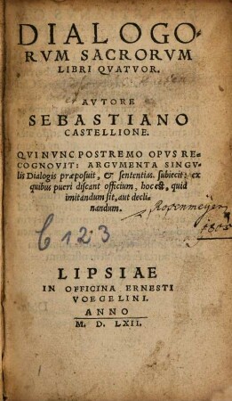 Dialogorum Sacrorum Libri Quatour