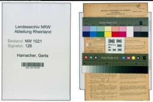 Entnazifizierung Gerta Hamacher , geb. 22.11.1909 (Stenotypistin)
