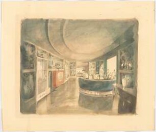 Unbekanntes Projekt (Repräsentatives Wohnhaus): Perspektivische Ansicht (Innenraum: Wohnhalle)