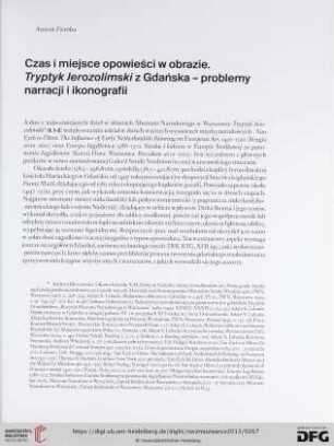Czas i miejsce opowieści w obrazie. Tryptyk Jerozolimski z Gdańska - problemy narracji i ikonografii