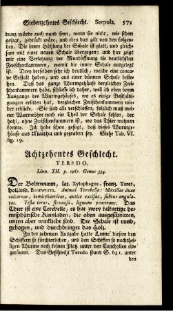 Achtzehentes Geschlecht. TEREDO.